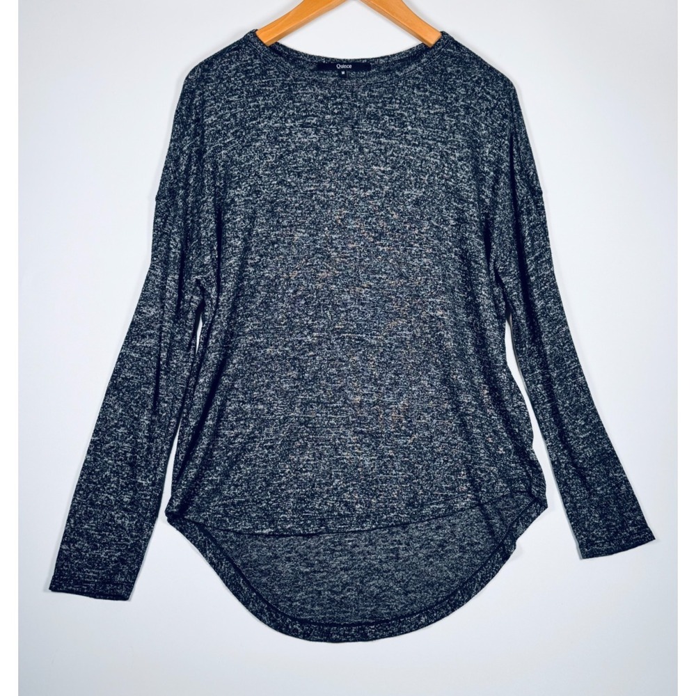 Quince Long Sleeve Knit‎ Top Womens Medium Gray Modal Soft Stretch Minimalist